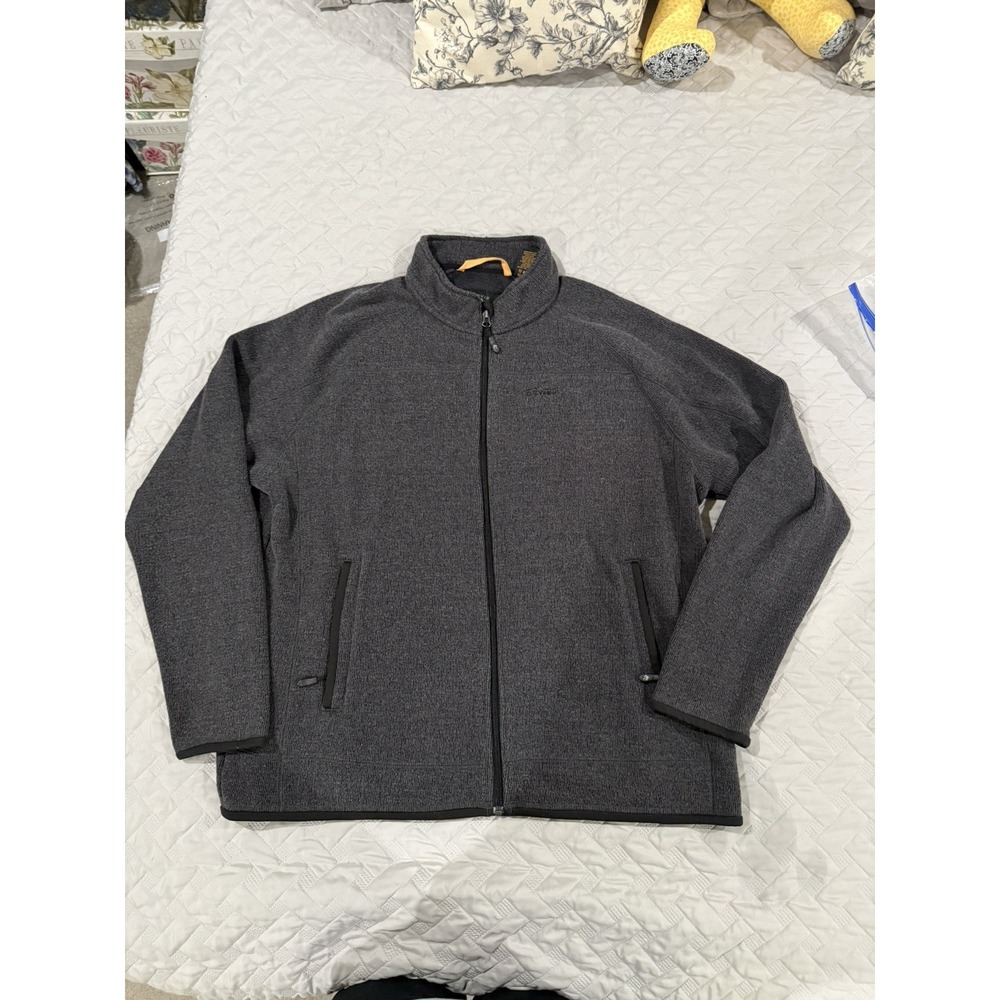Orvis Men's Sweater Jacket Charcoal Gray Large Full Zip